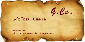 Géczy Csaba névjegykártya