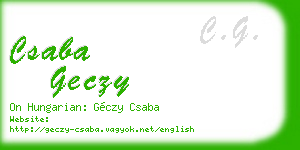 csaba geczy business card